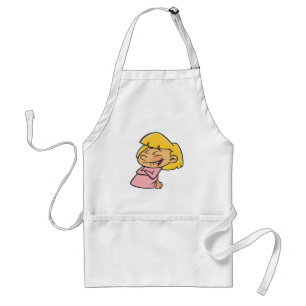 Happy Giggling Cartoon Girl Adult Apron
