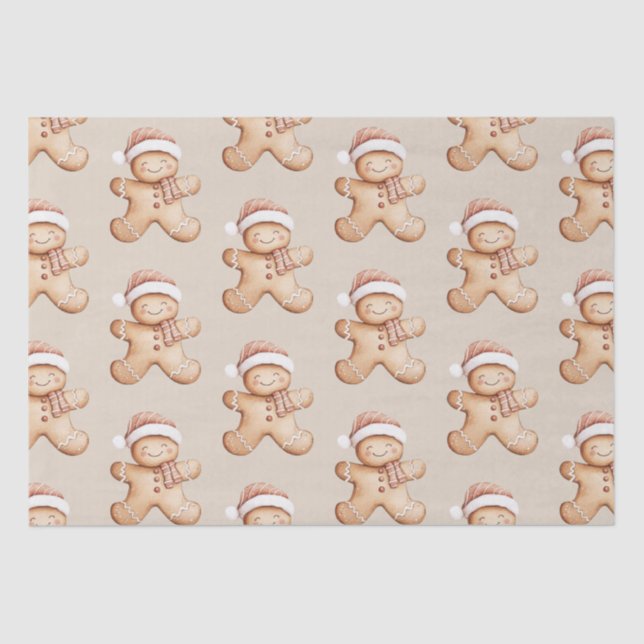 Happy Gingerbread and Star Cookie  Tissue Paper (Front)