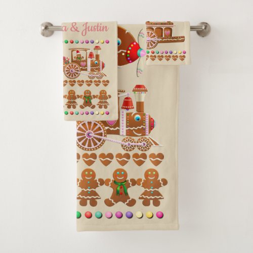 Happy Gingerbread Cookies Bath Towel Set