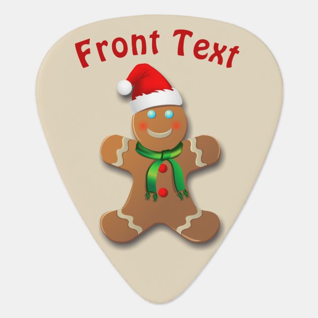 Happy Gingerbread Cookies Guitar Pick (Front)