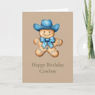 Happy Gingerbread Cowboy Birthday Card