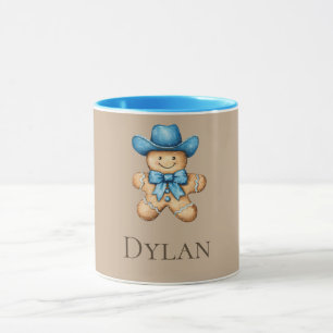Happy Gingerbread Cowboy Name Mug