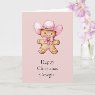 Happy Gingerbread Cowgirl Christmas Card
