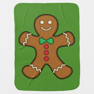 Happy Gingerbread Man Baby Blanket