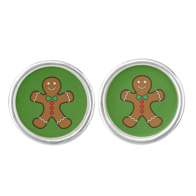 Happy Gingerbread Man Cufflinks (Front)