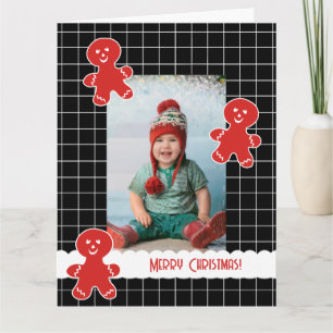 Happy Gingerbread Man Custom Christmas Photo Card