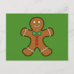 Happy Gingerbread Man Holiday Postcard