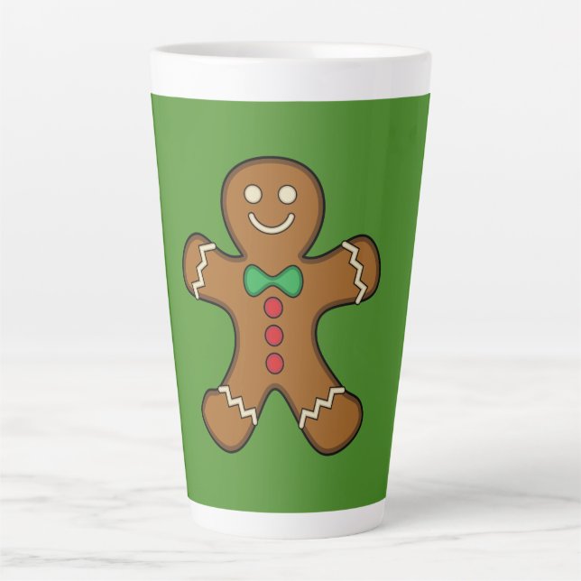 Happy Gingerbread Man Latte Mug (Front)
