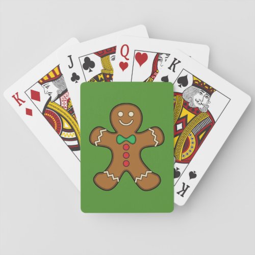 Happy Gingerbread Man Playing Cards