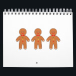 Happy gingerbread men calendar<br><div class="desc">Three smiling gingerbread men.</div>