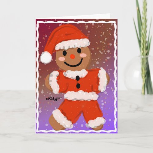 Happy Gingerbread Santa Card