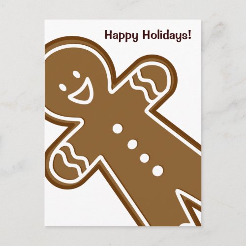 Happy Gingerbread Tall man Holiday Postcard