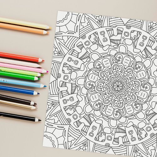 Happy Gingerbreads Detailed Coloring Page Poster