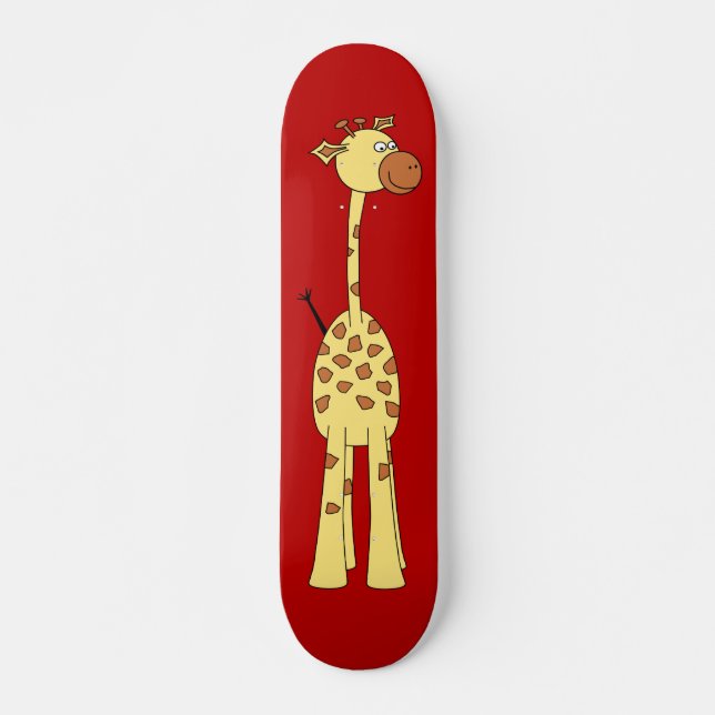 Happy Giraffe. Cartoon Skateboard Deck (Front)