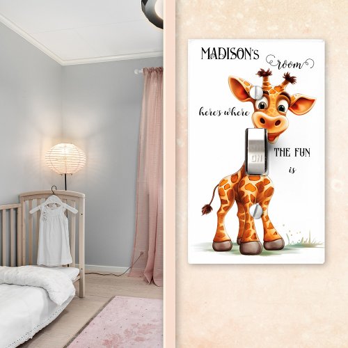 Happy Giraffe Childs Bedroom Light Switch Cover