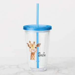 Happy Giraffe Smile Acrylic Tumbler
