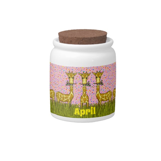 Happy Giraffes Candy Jar (Front)