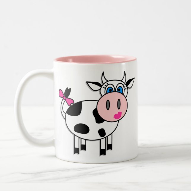 Happy Girl Cow Coffee Mug (Left)