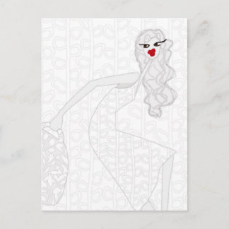 Happy Girl Dancing Coloring Postcard