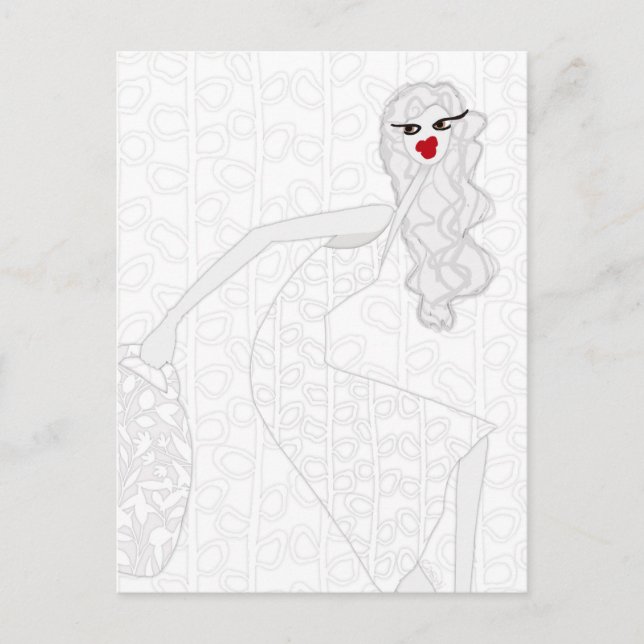 Happy Girl Dancing Coloring Postcard (Front)
