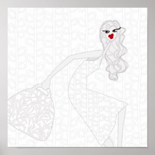 Happy Girl Dancing Coloring Poster
