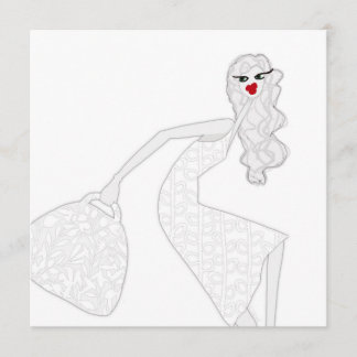 Happy Girl Dancing Glam Coloring Card