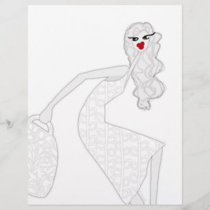 Happy Girl Dancing Glam Coloring Flyer Paper