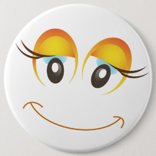 HAPPY GIRL FACE BUTTON