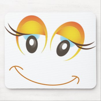 Happy Girl Face Mouse Pad by Awesoma at Zazzle