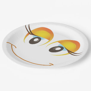 HAPPY GIRL FACE PAPER PLATES