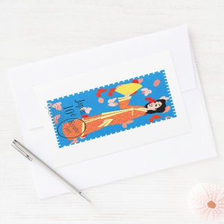 Happy Girl Japan Stamp Art Decorative Sticker
