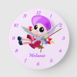 Happy Girl Swinging Clock Personalized Name