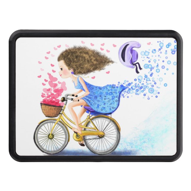 Happy Girl with Bike Hitch Cover (Front)
