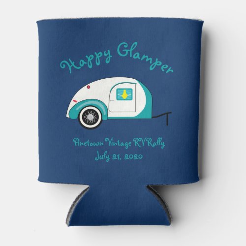 Happy Glamper Aquamarine Vintage Teardrop Trailer Can Cooler