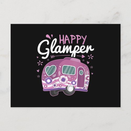 Happy Glamper Caravan Camping Glamping Gear Announcement Postcard