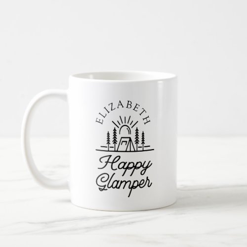 Happy glamper monogram coffee mug