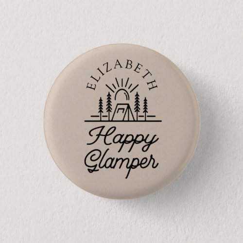 happy glamper nature kraft monogram button