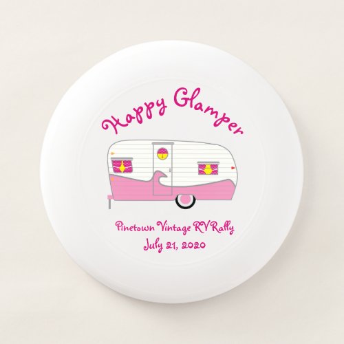 Happy Glamper Pink Vintage Canned Ham Trailer Wham_O Frisbee