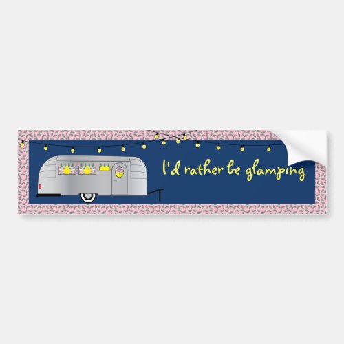 Happy Glamper Vintage Streamline Trailer Bumper Sticker