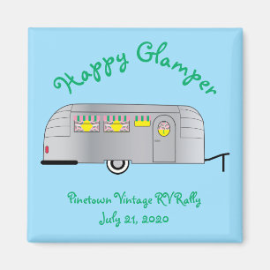 Happy Glamper Vintage Streamline Trailer Magnet