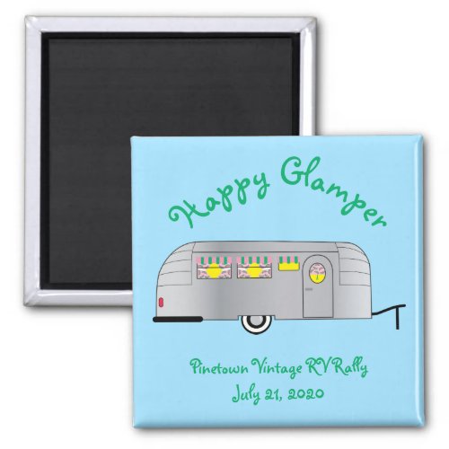 Happy Glamper Vintage Streamline Trailer Magnet