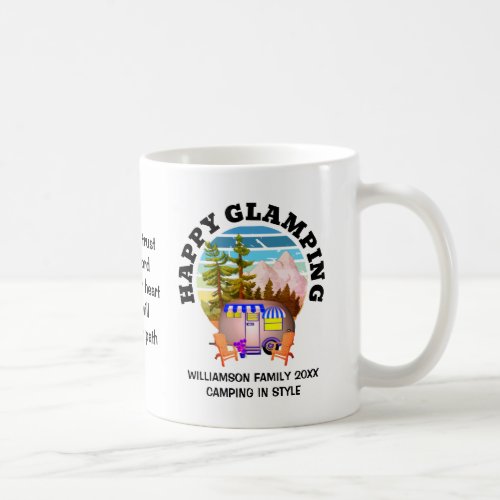 HAPPY GLAMPING Custom Name Family Camping Trip Coffee Mug