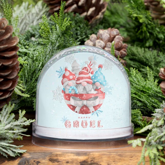 Happy Gnoel Christmas Gnomes Snow Globe (Winter)