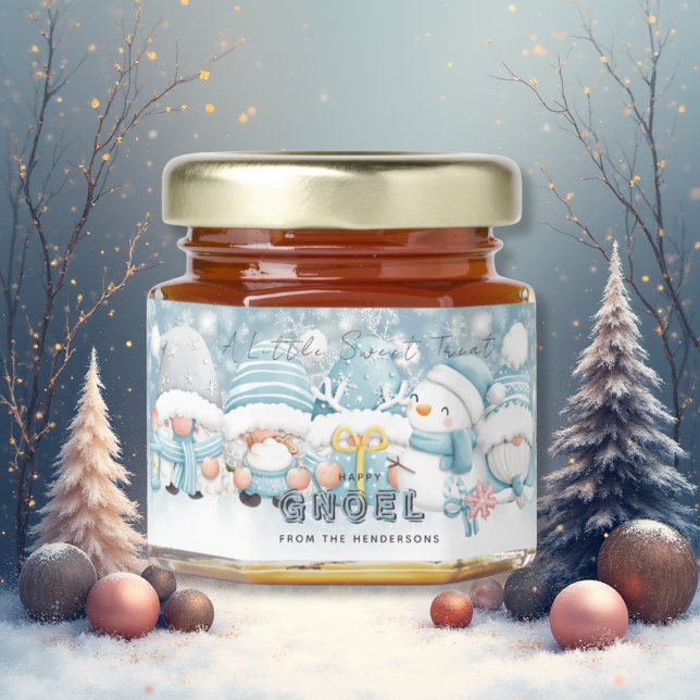 Happy Gnoel Winter Gnomes Honey Jar Favors (A Little Sweet Treat From Your Gnomies - Happy Gnoel)