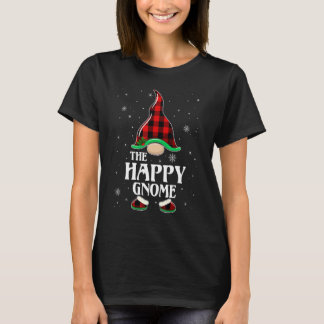 Happy Gnome Buffalo Plaid Matching Family Group Ch T-Shirt