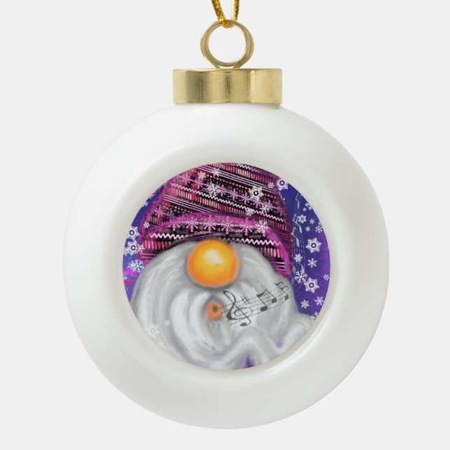 Happy Gnome Christmas Ornament (Front)