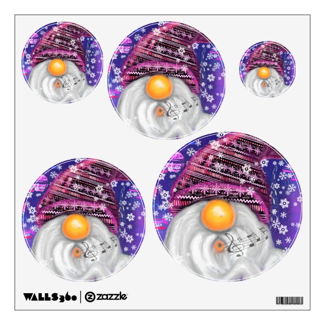 Happy Gnome Christmas Wall Decals (Front)