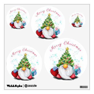 Happy Gnome Christmas Wall Decals