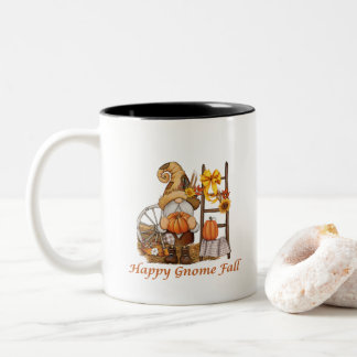 Happy Gnome Fall with Gnome Ready for Fall Two-Tone Coffee Mug