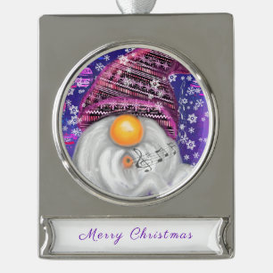 Happy Gnome In Purple Hat Christmas Ornament